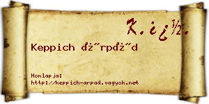 Keppich Árpád névjegykártya
